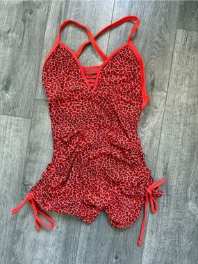Red Leopard Print Brazilian Jumpsuit